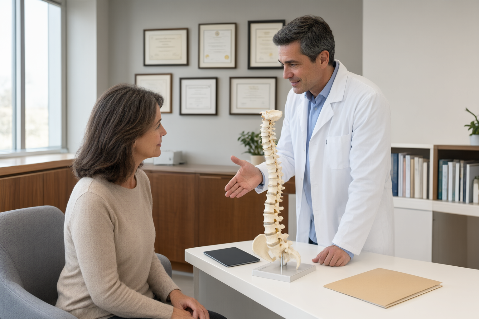 Editorial illustration for Spine Surgeon Credentials and Board Certification: What Patients Should Understand