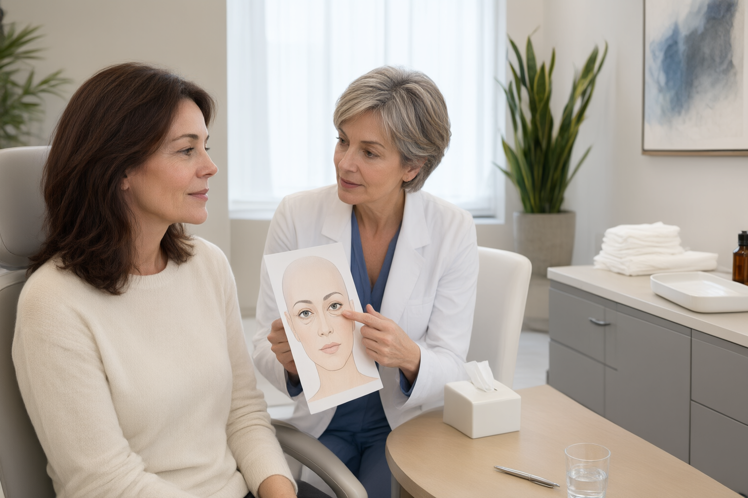 Editorial illustration for Lower Eyelid Blepharoplasty Candidacy and Technique Selection: How Surgeons Decide What Fits