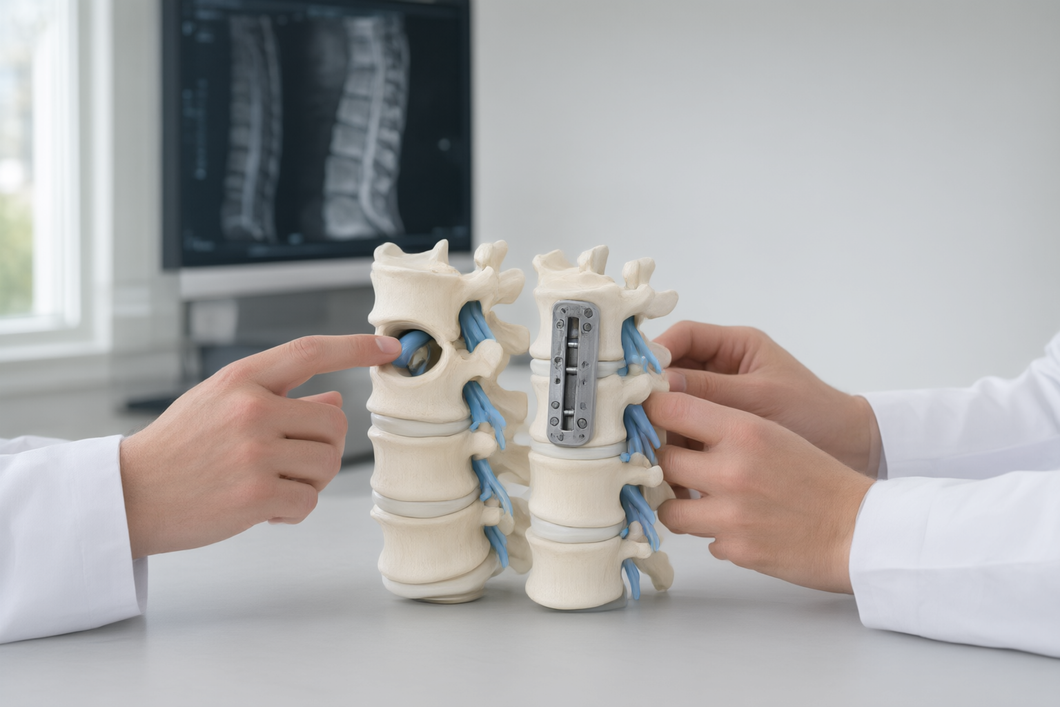 Editorial illustration for Decompression With or Without Fusion: How Spine Surgeons Decide